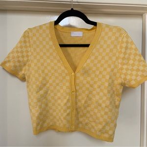 Isalis Yellow Checkered Cardigan